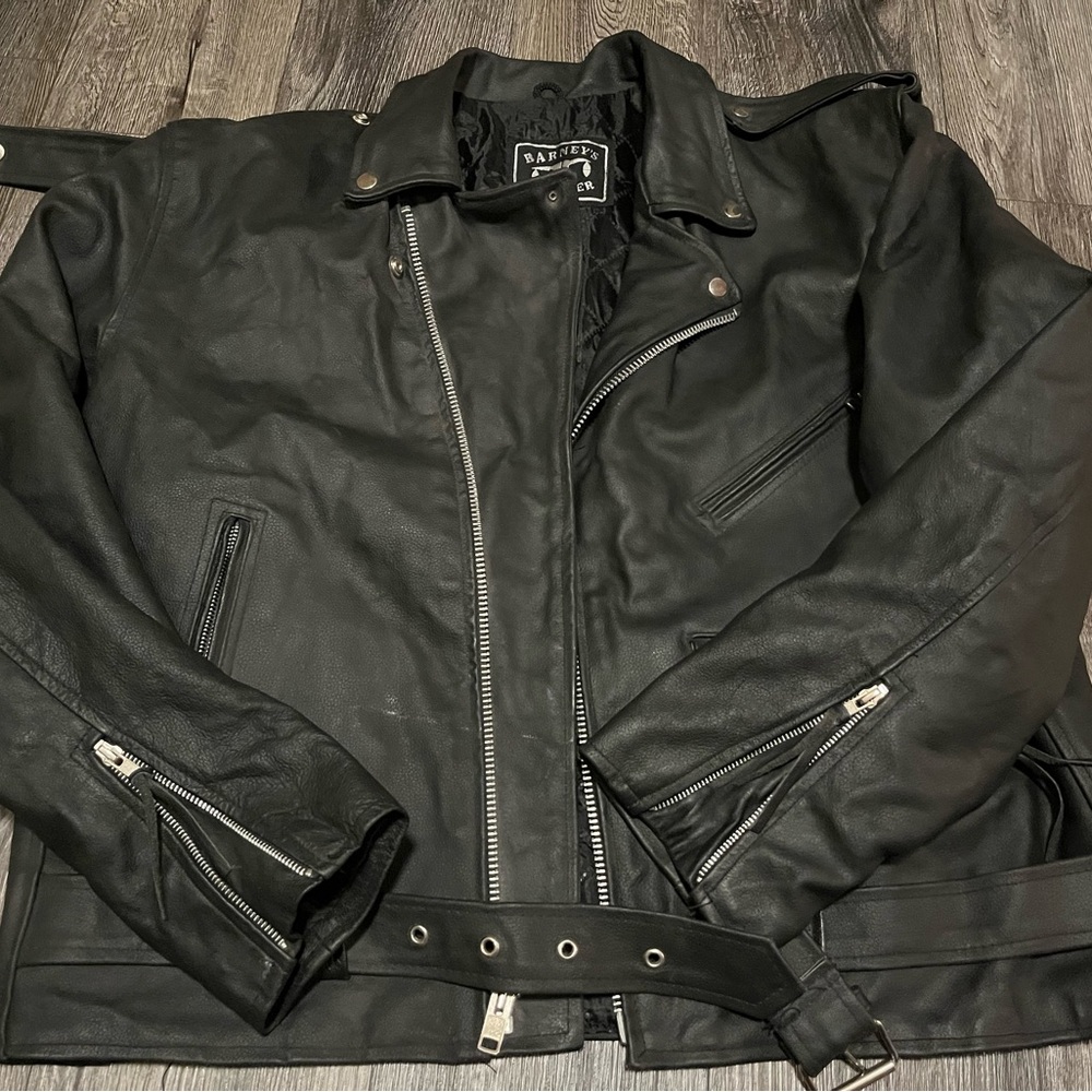Barney’s Leather motorcycle biker jacket